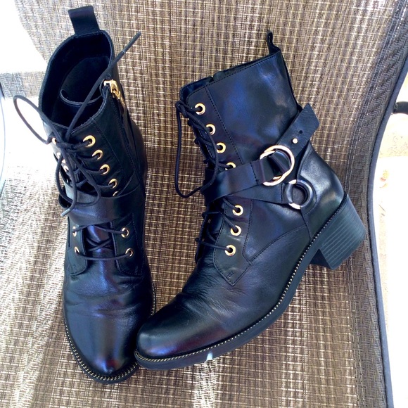 Regarde Le Ciel Shoes - ❌SOLD❌ Regarde Le Ciel Emily 15 Black Leather Moto Boots